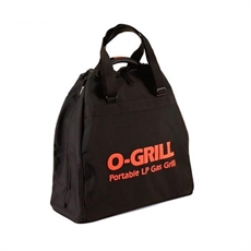 Svart väska med O-Grill logotyp och dubbla handtag, designad för enkel transport.